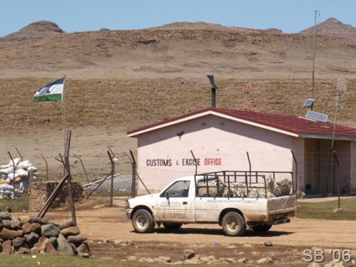 Der Grenzposten in Lesotho